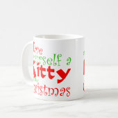 Kat kerstfeestdag Mok (Voorkant links)