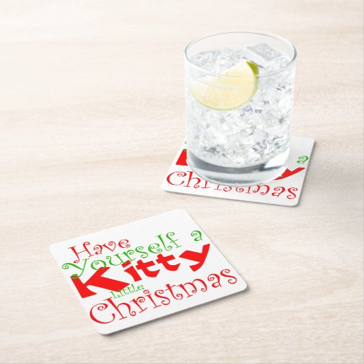 Kat kerstfeestdag Onderzetter (Insitu)