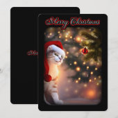 Kat-kerstfeestdag ornamay Xmas Boom sneeuw Kaart (Voorkant / Achterkant)