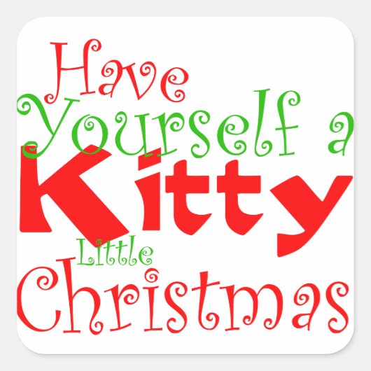 Kat kerstfeestdag Sticker (Voorkant)