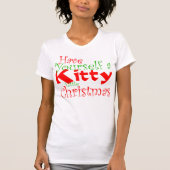 Kat kerstfeestdag T-shirt (Voorkant)