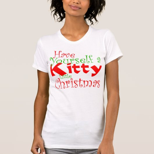Kat kerstfeestdag T-shirt (Voorkant)