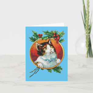 Kat-kerstfeestkaart Kaart