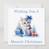 Kat kerstkaart bedankkaart (Voorkant)