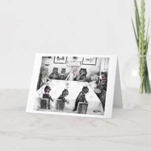 Kat kerstkaart van Louis Wain Feestdagen Kaart