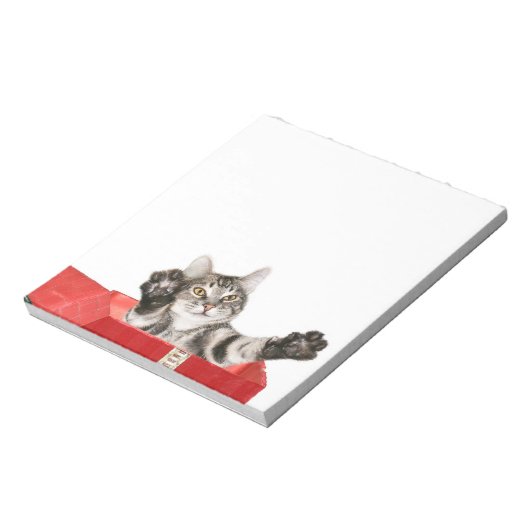Kat kerstknuffel notitieblok (Linkerzijde)