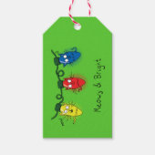 Kat-kerstlampjes Funny Meowy en Bright Cadeaulabel (Voorkant)