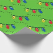 Kat-kerstlampjes Funny Meowy en Bright Cadeaupapier (Hoek)