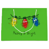 Kat-kerstlampjes Funny Meowy en Bright Groot Cadeauzakje (Voorkant)