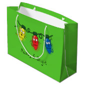 Kat-kerstlampjes Funny Meowy en Bright Groot Cadeauzakje (Achterkant Gekanteld)