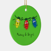 Kat-kerstlampjes Funny Meowy en Bright Keramisch Ornament (Rechts)