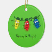 Kat-kerstlampjes Funny Meowy en Bright Keramisch Ornament (Links)