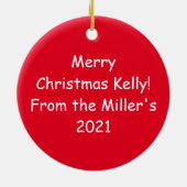 Kat-kerstlampjes Funny Meowy en Bright Keramisch Ornament (Achterkant)