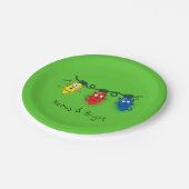 Kat-kerstlampjes Funny Meowy en Bright Papieren Bordje (Gekanteld)