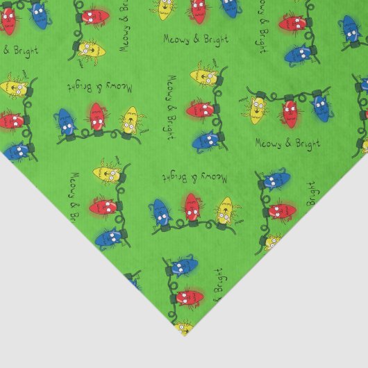 Kat-kerstlampjes Funny Meowy en Bright Tissuepapier (Detail)