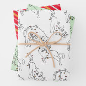 Kat Kerstlicht Leuke vakantie Inpakpapier Vel (In situ)