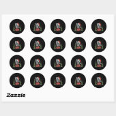Kat Kerstlicht Rendier Kerstman Ronde Sticker (Vel)