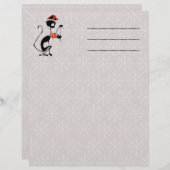 Kat Kerstman en muis met kerstcadeau Briefhoofd (Voorkant / Achterkant)