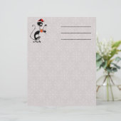 Kat Kerstman en muis met kerstcadeau Briefhoofd (Staand voorkant)