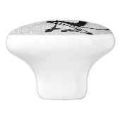 Kat Kerstman en muis met kerstcadeau Keramische Knop (Zijkant)