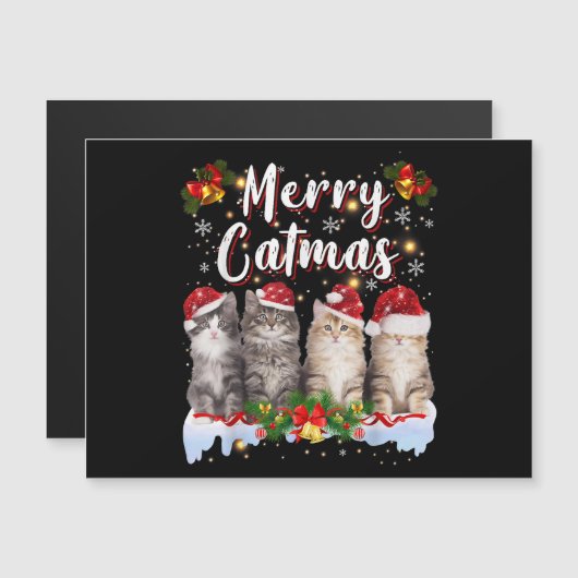 Kat Kerstman Hoed Grappige Vrolijke Kerstmis (Voorkant / Achterkant)