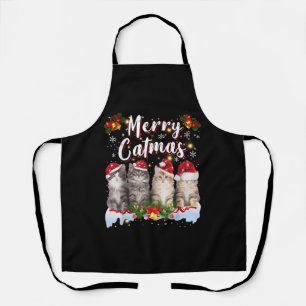 Kat Kerstman Hoed Grappige Vrolijke Kerstmis Schort