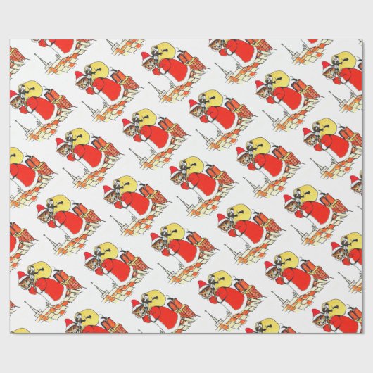  kat kerstman, Louis Wain Cadeaupapier (Vlak)