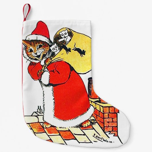  kat kerstman, Louis Wain Kleine Kerstsok (Voorkant)