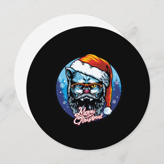 Kat Kerstman wenst Prettig Kerstmis Feestdagenkaart (Voorkant / Achterkant)