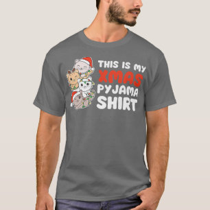 Kat Kerstmis Dit is mijn Erasmus PajamaT-Shirt T-shirt