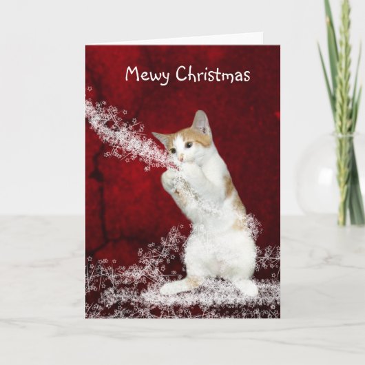 Kat kerstmis feestdagen kaart (Voorkant)