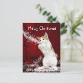 Kat kerstmis feestdagenkaart (Staand voorkant)