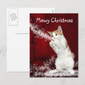 Kat kerstmis feestdagenkaart (Voorkant / Achterkant)