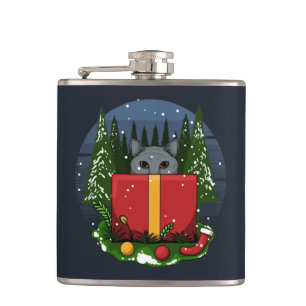 Kat Kerstmis huidige volwassen stuipleerling Heupfles