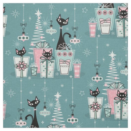 Kat Kerstmis II sxZ ©studioxtine Stof (Swatch)