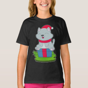 Kat Kerstmis Kerstman hoed T-shirt