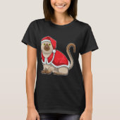 Kat Kerstmis Kerstman hoed T-shirt (Voorkant)