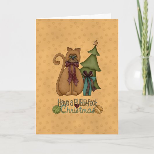 Kat - Kerstmis Purrfect Feestdagen Kaart (Voorkant)