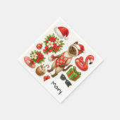 Kat Kerstmis Zomer Juli Pool Party Servet (Hoek)