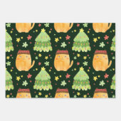 Kat kerstpapier met onmiddellijke verpakking inpakpapier vel (Voorkant 3)