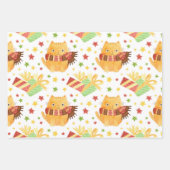 Kat kerstpapier met onmiddellijke verpakking inpakpapier vel (Voorkant 2)