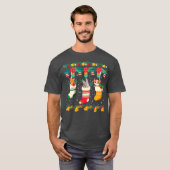 Kat kerstsokjes met Kerstmis, lampjes met Pajama m T-shirt (Voorkant volledig)
