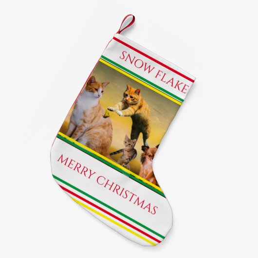 Kat kerststouwing op maat kleine kerstsok (Voorkant (Hangend))