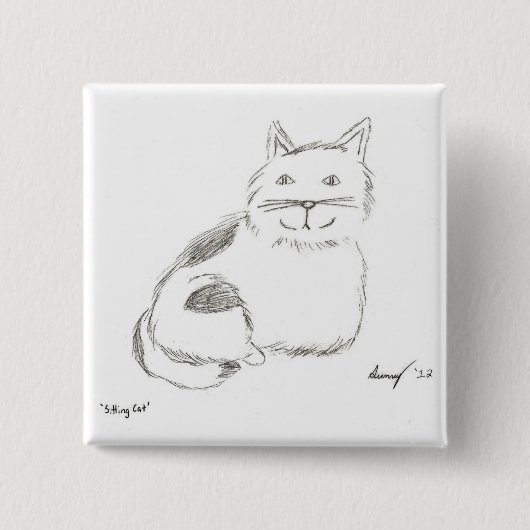 Kat ketch Button - Vierkant (Voorkant)