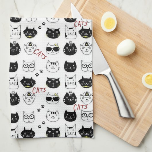 Kat Keuken Handdoek (Quarter Fold)