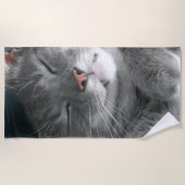 Kat-keukenhanddoek Strandlaken (Voorkant)