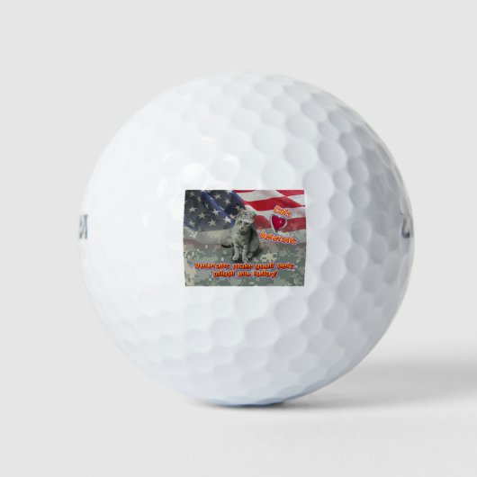 Kat keurt veteraan voor een leven lang vriend goed golfballen (Voorkant)
