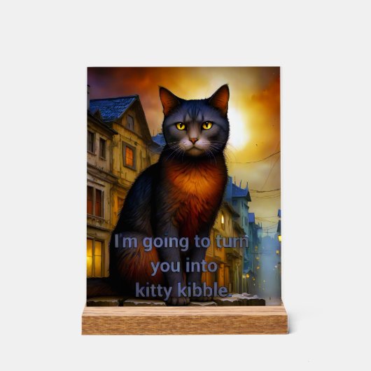 Kat Kibble Acryl Bord (Voorkant)