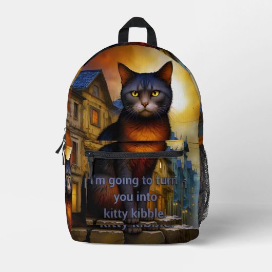 Kat Kibble Bedrukte Rugzak (Voorkant)