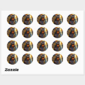 Kat Kibble Ronde Sticker (Vel)